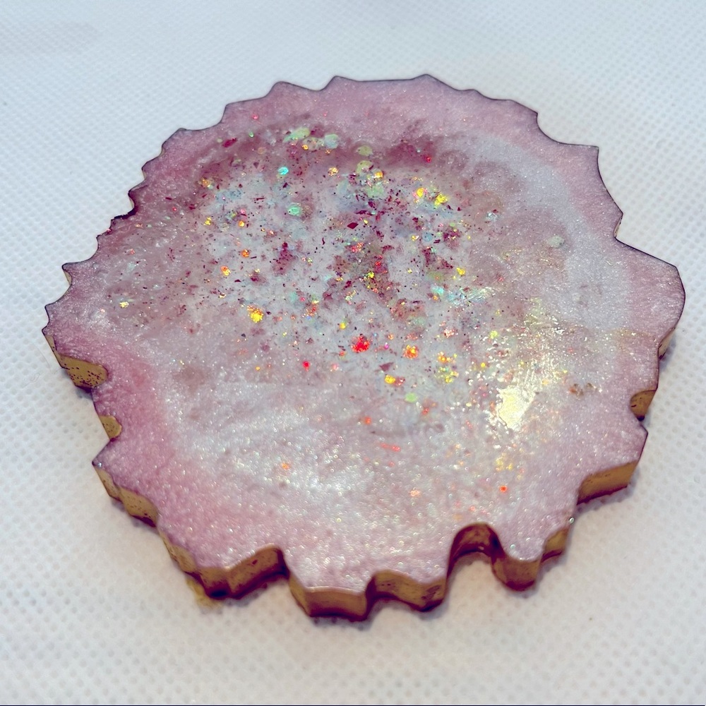Pink glitter coaster